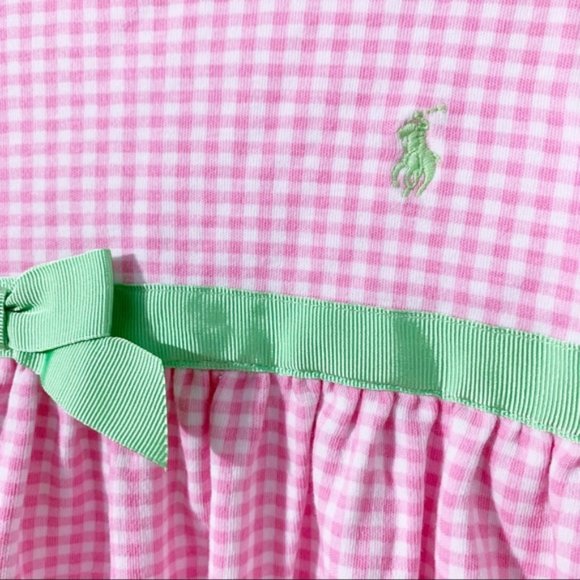 Ralph Lauren Cotton Short Puffed Sleeve Bubble Romper Button Back Ribbon Accent - Picture 7 of 11